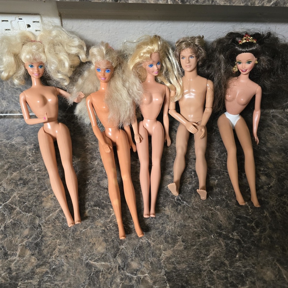 Vintage Barbie Ken Doll Lot 5 Mattel 1966 Body Nude TLC OOAK China Malaysia